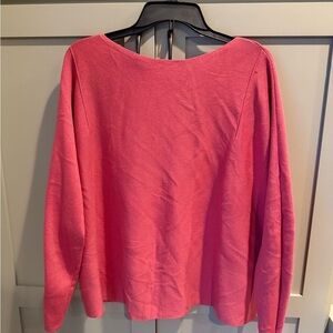 EUC J.Jill Boatneck Dropped Shoulder Boxy Lightweight Pink Sweater SZ M